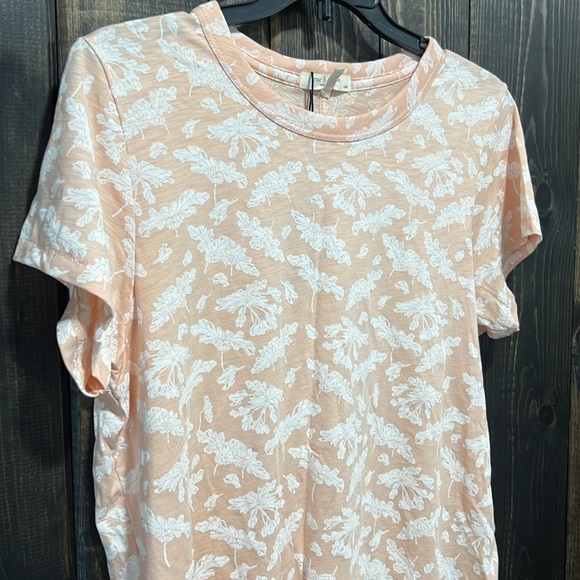 NWT Rag & Bone All Over Summer Floral Tee L Pink Multi Boho Casual Stretch Peach - Picture 2 of 8